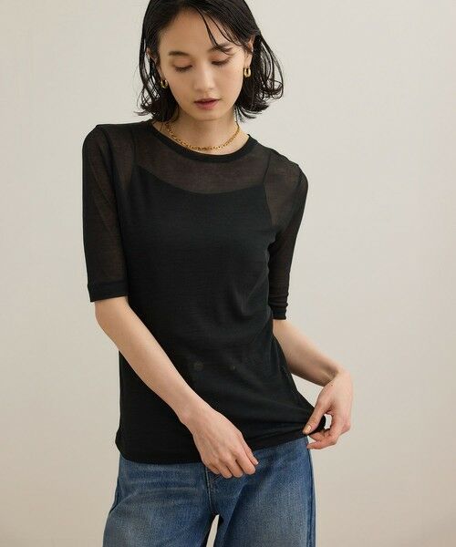 ROPE' / ロペ Tシャツ | シアーフライス5分袖プルオーバー | 詳細3