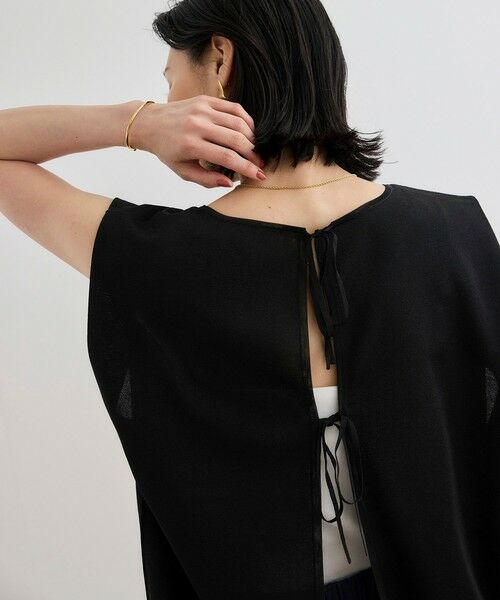 ROPE'/ロペ シャイニー2WAYリボンブラウス/洗える ブラック(01) F ROPE'/ロペ シャイニー2WAYリボンブラウス/洗える ブラック(01) F