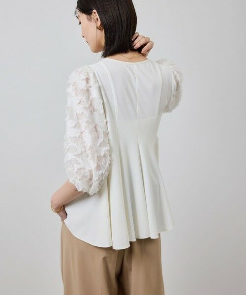 ROPE' / ロペ シャツ・ブラウス | ジャガードスリーブコンビブラウス/イージーケア | 詳細2
