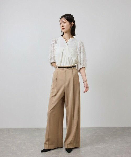 ROPE' / ロペ シャツ・ブラウス | ジャガードスリーブコンビブラウス/イージーケア | 詳細6