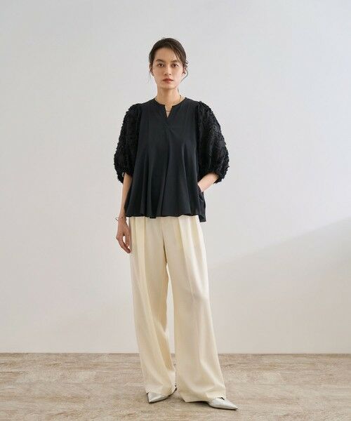 ROPE' / ロペ シャツ・ブラウス | ジャガードスリーブコンビブラウス/イージーケア | 詳細21