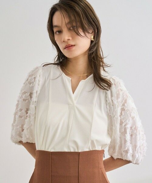 ROPE' / ロペ シャツ・ブラウス | ジャガードスリーブコンビブラウス/イージーケア | 詳細25