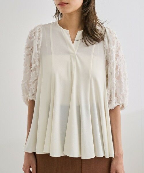 ROPE' / ロペ シャツ・ブラウス | ジャガードスリーブコンビブラウス/イージーケア | 詳細9