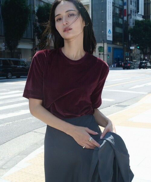 ROPE'/ロペ シアーベロアTシャツ/イージーケア ワイン(66) F ROPE'/ロペ シアーベロアTシャツ/イージーケア ワイン(66) F