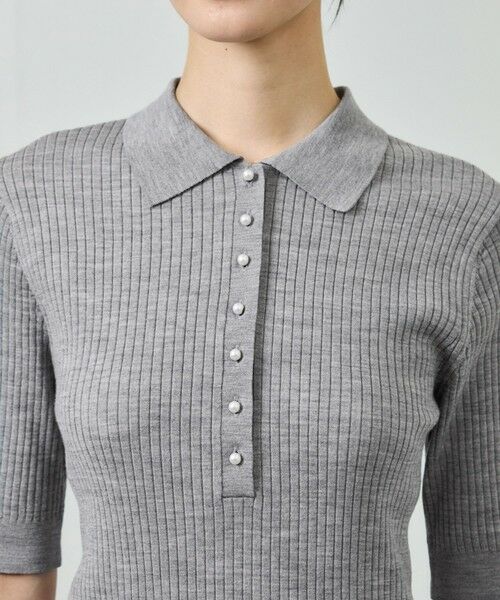 ROPE' / ロペ ニット・セーター | パール釦ポロニット/イージーケア | 詳細13