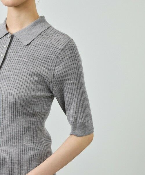 ROPE' / ロペ ニット・セーター | パール釦ポロニット/イージーケア | 詳細14