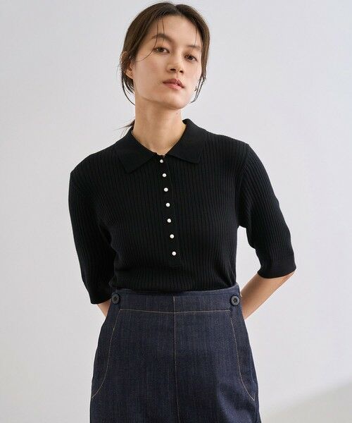 ROPE' / ロペ ニット・セーター | パール釦ポロニット/イージーケア | 詳細18