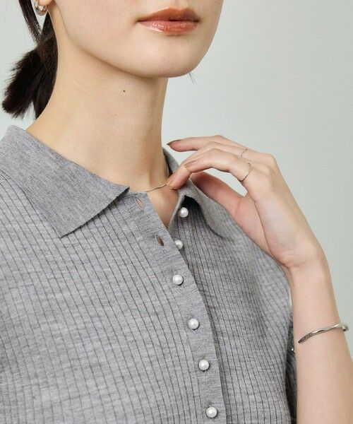 ROPE' / ロペ ニット・セーター | パール釦ポロニット/イージーケア | 詳細2