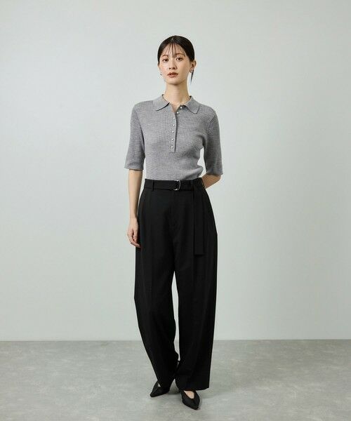 ROPE' / ロペ ニット・セーター | パール釦ポロニット/イージーケア | 詳細3