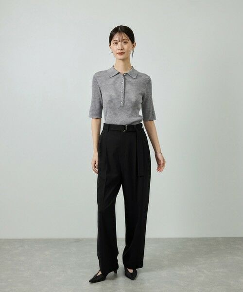 ROPE' / ロペ ニット・セーター | パール釦ポロニット/イージーケア | 詳細4