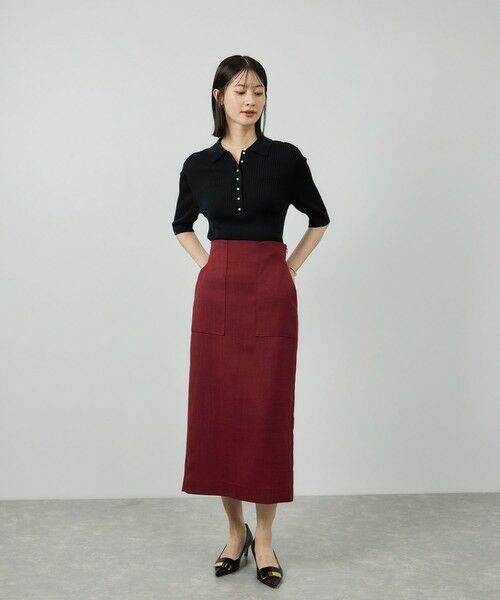 ROPE' / ロペ ニット・セーター | パール釦ポロニット/イージーケア | 詳細8