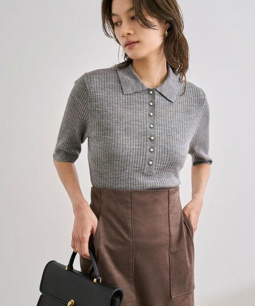 ROPE' / ロペ ニット・セーター | パール釦ポロニット/イージーケア | 詳細23