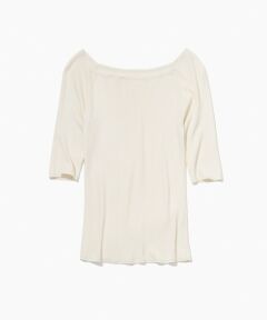 ROPE' / ロペ Tシャツ | 【洗える】シルク100％ 5分袖リブトップス/スキンニット