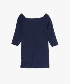 ROPE' / ロペ Tシャツ | 【洗える】シルク100％ 5分袖リブトップス/スキンニット