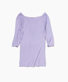 ROPE' / ロペ Tシャツ | 【洗える】シルク100％ 5分袖リブトップス/スキンニット