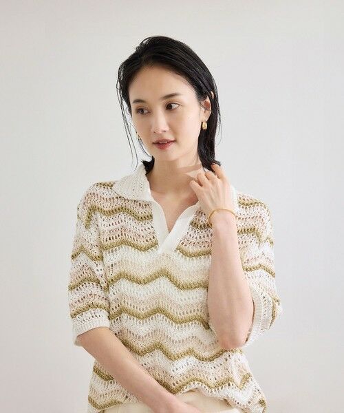 ROPE' / ロペ ニット・セーター | 【COOHEM（コーヘン）】ZIGZAG SUKASHI KNIT PULLOVER【WEB・一部店舗限定】【一部別注カラー】/洗える | 詳細13