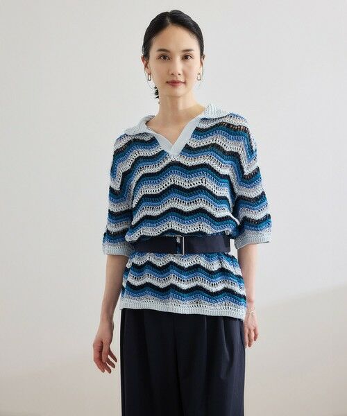 ROPE' / ロペ ニット・セーター | 【COOHEM（コーヘン）】ZIGZAG SUKASHI KNIT PULLOVER【WEB・一部店舗限定】【一部別注カラー】/洗える | 詳細16