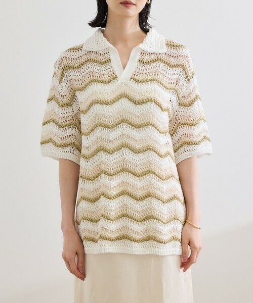 ROPE' / ロペ ニット・セーター | 【COOHEM（コーヘン）】ZIGZAG SUKASHI KNIT PULLOVER【WEB・一部店舗限定】【一部別注カラー】/洗える | 詳細22