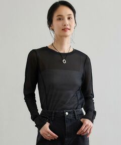 ROPE' / ロペ カットソー（半袖以外） | 【WEB・一部店舗限定】ストレッチシアー＆レースカットソー/洗える