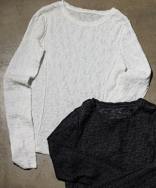 ROPE' / ロペ カットソー（半袖以外） | 【WEB・一部店舗限定】ストレッチシアー＆レースカットソー/洗える | 詳細1