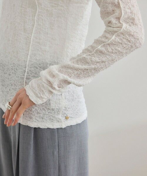 ROPE' / ロペ カットソー（半袖以外） | 【WEB・一部店舗限定】ストレッチシアー＆レースカットソー/洗える | 詳細10