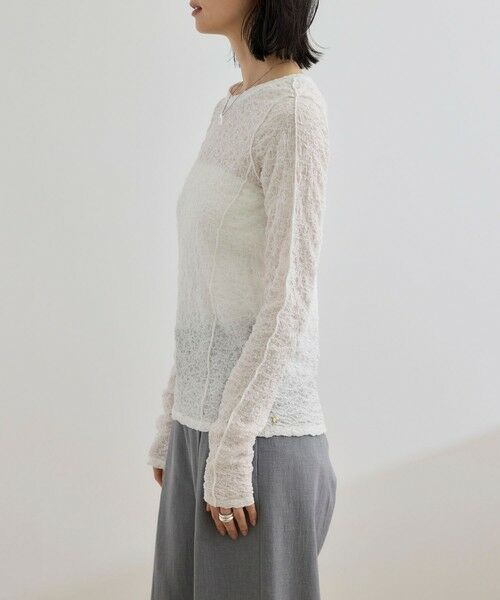 ROPE' / ロペ カットソー（半袖以外） | 【WEB・一部店舗限定】ストレッチシアー＆レースカットソー/洗える | 詳細7