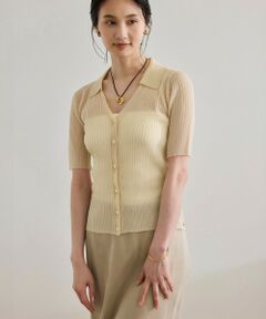 ROPE' / ロペ ニット・セーター | 【洗える】【WEB・一部店舗限定】シアーリブＶネックポロニット