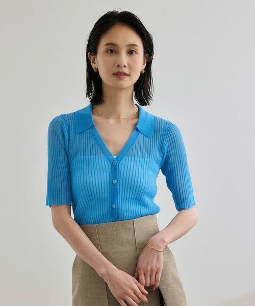 ROPE' / ロペ ニット・セーター | 【洗える】【WEB・一部店舗限定】シアーリブＶネックポロニット | 詳細13