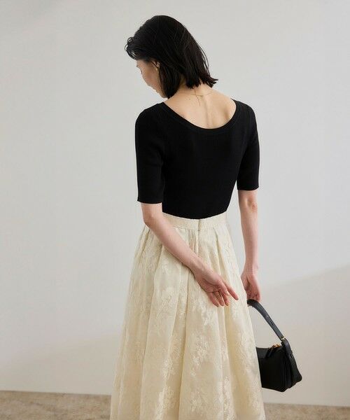 ROPE' / ロペ ニット・セーター | 【洗える】【WEB・一部店舗限定】前後2WAYボートネックリブ5分袖ニット | 詳細10