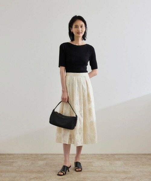 ROPE' / ロペ ニット・セーター | 【洗える】【WEB・一部店舗限定】前後2WAYボートネックリブ5分袖ニット | 詳細12