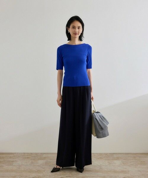 ROPE' / ロペ ニット・セーター | 【洗える】【WEB・一部店舗限定】前後2WAYボートネックリブ5分袖ニット | 詳細15