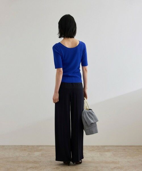 ROPE' / ロペ ニット・セーター | 【洗える】【WEB・一部店舗限定】前後2WAYボートネックリブ5分袖ニット | 詳細16