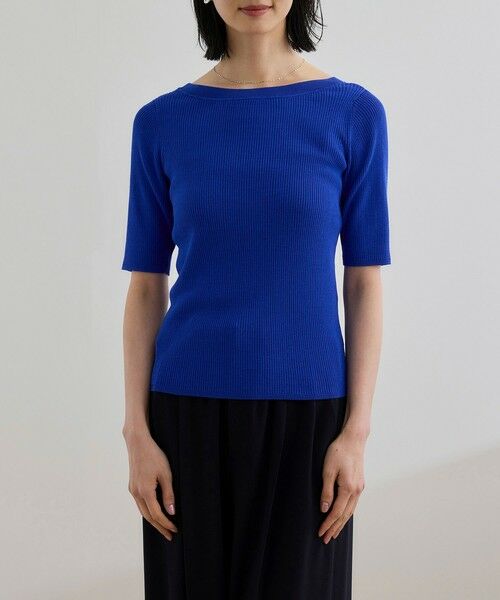 ROPE' / ロペ ニット・セーター | 【洗える】【WEB・一部店舗限定】前後2WAYボートネックリブ5分袖ニット | 詳細17