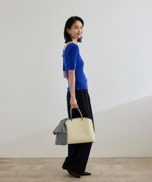 ROPE' / ロペ ニット・セーター | 【洗える】【WEB・一部店舗限定】前後2WAYボートネックリブ5分袖ニット | 詳細3