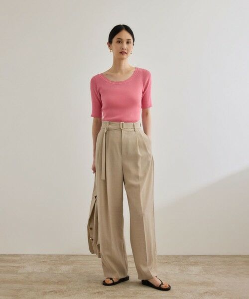 ROPE' / ロペ ニット・セーター | 【洗える】【WEB・一部店舗限定】前後2WAYボートネックリブ5分袖ニット | 詳細8