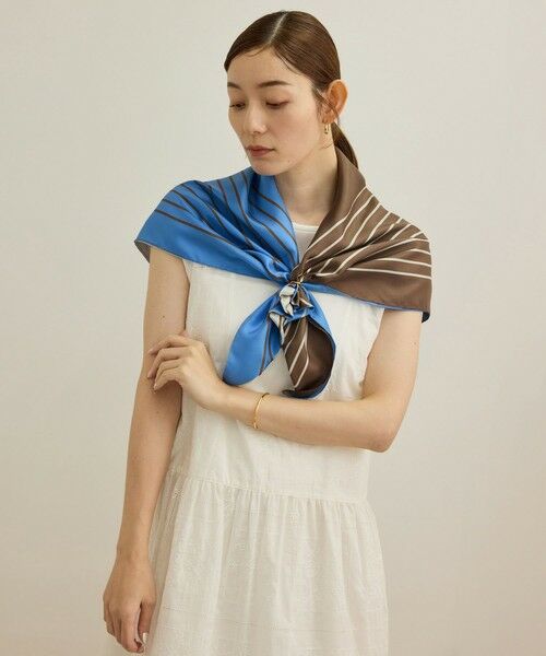 ROPE' / ロペ バンダナ・スカーフ | ストライプパターンシルクスカーフ | 詳細1