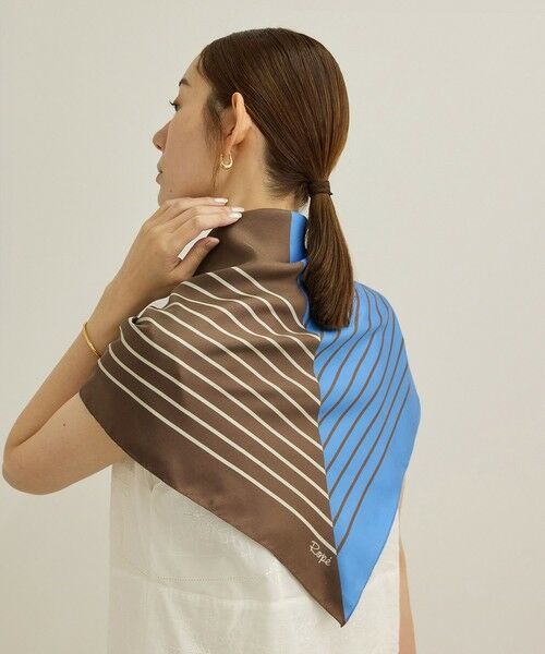 ROPE' / ロペ バンダナ・スカーフ | ストライプパターンシルクスカーフ | 詳細2