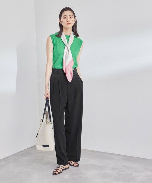 ROPE' / ロペ その他パンツ | とろみシルクライク タックワイドベルテッドパンツ/セット対応 | 詳細1