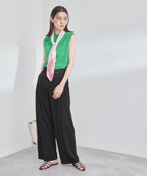 ROPE' / ロペ その他パンツ | とろみシルクライク タックワイドベルテッドパンツ/セット対応 | 詳細15