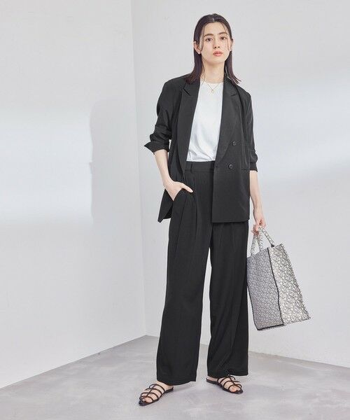 ROPE' / ロペ その他パンツ | とろみシルクライク タックワイドベルテッドパンツ/セット対応 | 詳細16