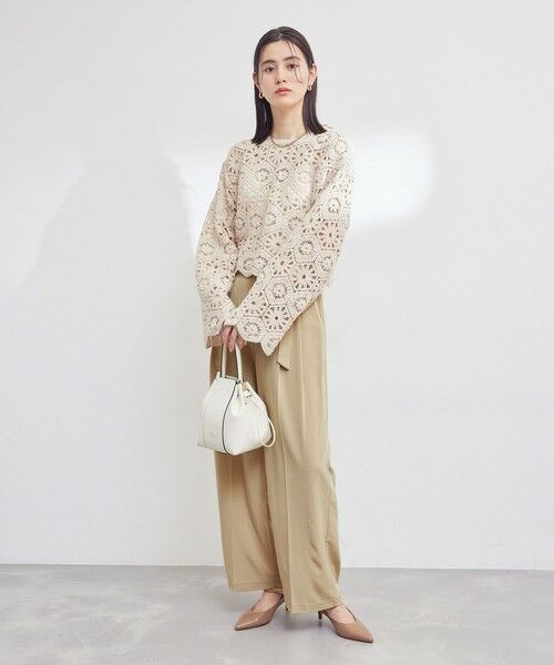 ROPE' / ロペ その他パンツ | とろみシルクライク タックワイドベルテッドパンツ/セット対応 | 詳細18