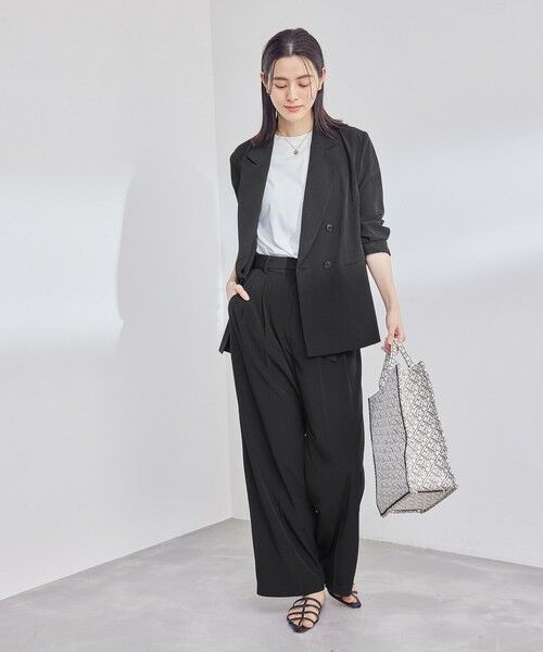 ROPE' / ロペ その他パンツ | とろみシルクライク タックワイドベルテッドパンツ/セット対応 | 詳細2