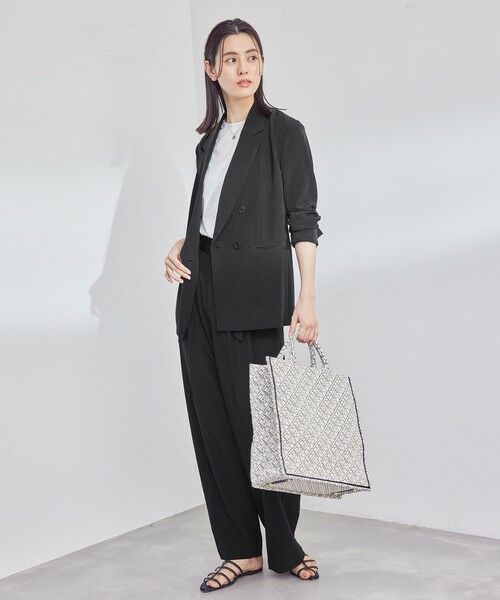 ROPE' / ロペ その他パンツ | とろみシルクライク タックワイドベルテッドパンツ/セット対応 | 詳細3