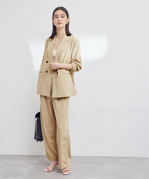 ROPE' / ロペ その他パンツ | とろみシルクライク タックワイドベルテッドパンツ/セット対応 | 詳細5