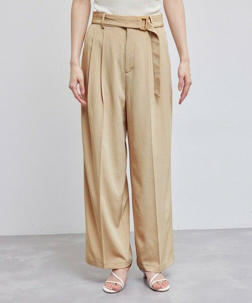 ROPE' / ロペ その他パンツ | とろみシルクライク タックワイドベルテッドパンツ/セット対応 | 詳細6