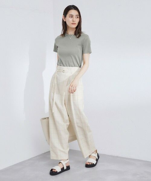 ROPE' / ロペ その他パンツ | 【洗える】アシンメトリーラップ風ハイウエストワイドパンツ/セット対応 | 詳細1