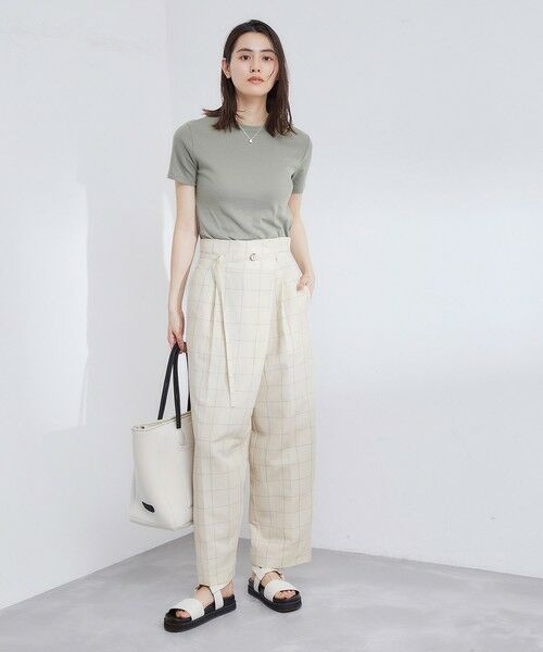 ROPE' / ロペ その他パンツ | 【洗える】アシンメトリーラップ風ハイウエストワイドパンツ/セット対応 | 詳細14