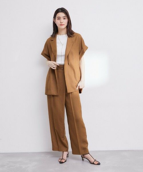 ROPE' / ロペ その他パンツ | 【洗える】アシンメトリーラップ風ハイウエストワイドパンツ/セット対応 | 詳細3