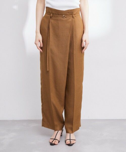 ROPE' / ロペ その他パンツ | 【洗える】アシンメトリーラップ風ハイウエストワイドパンツ/セット対応 | 詳細5