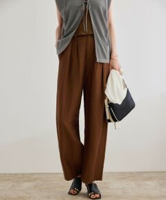 ROPE' / ロペ その他パンツ | 【洗える】ビスコースリネン スラブスリータックパンツ/一部セットアップ可能